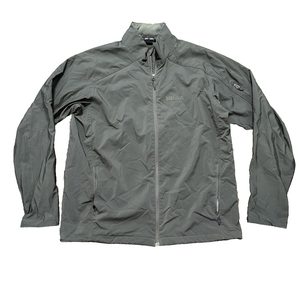 Marmot Gravity Jacket Men's Size XL Gray Softshell Fleece Lined Full Zip Pockets